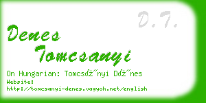 denes tomcsanyi business card